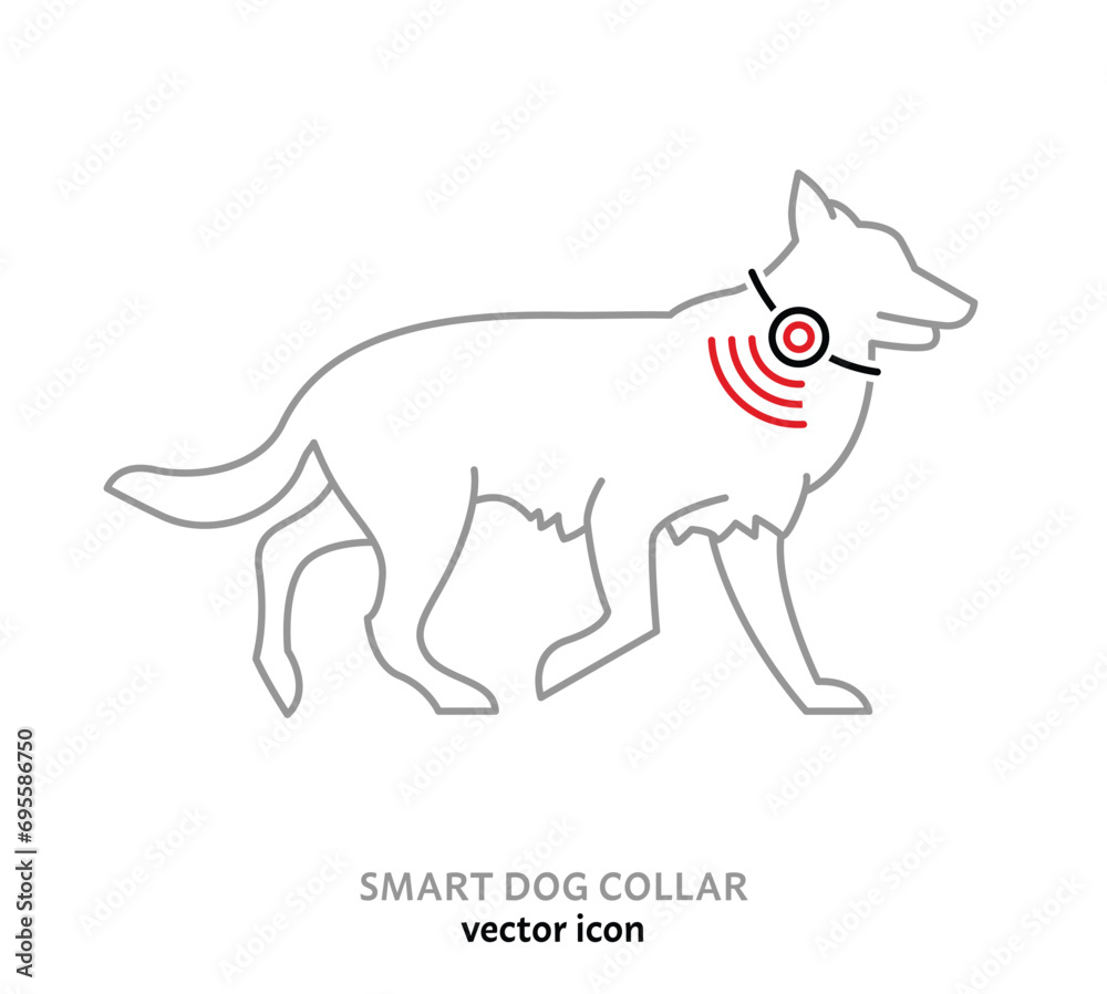 Smart pet collar icon. Dog tech gadgets sign. GPS trackers for dogs. Smart pet collar icon. Dog tech gadgets sign. GPS trackers for dogs.