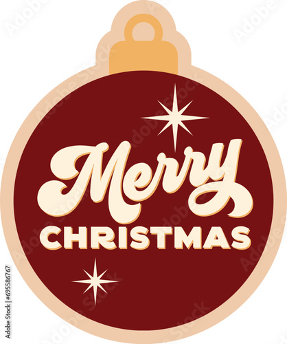 Cute Retro Christmas Ornament Merry Christmas