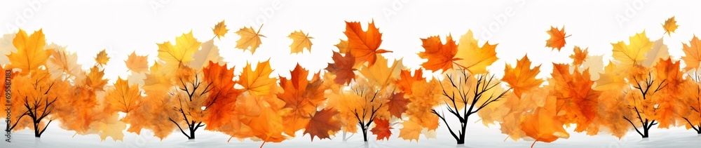 Autumn Leaves Falling in the Wind Generative AI