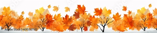 Autumn Leaves Falling in the Wind Generative AI