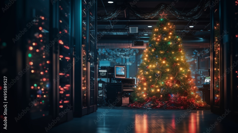 Christmas tree inside data center