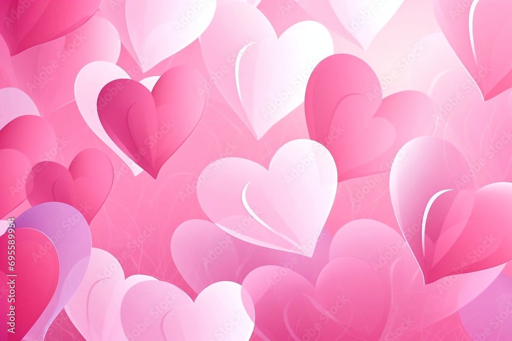 Valentine's day background with pink and white hearts.