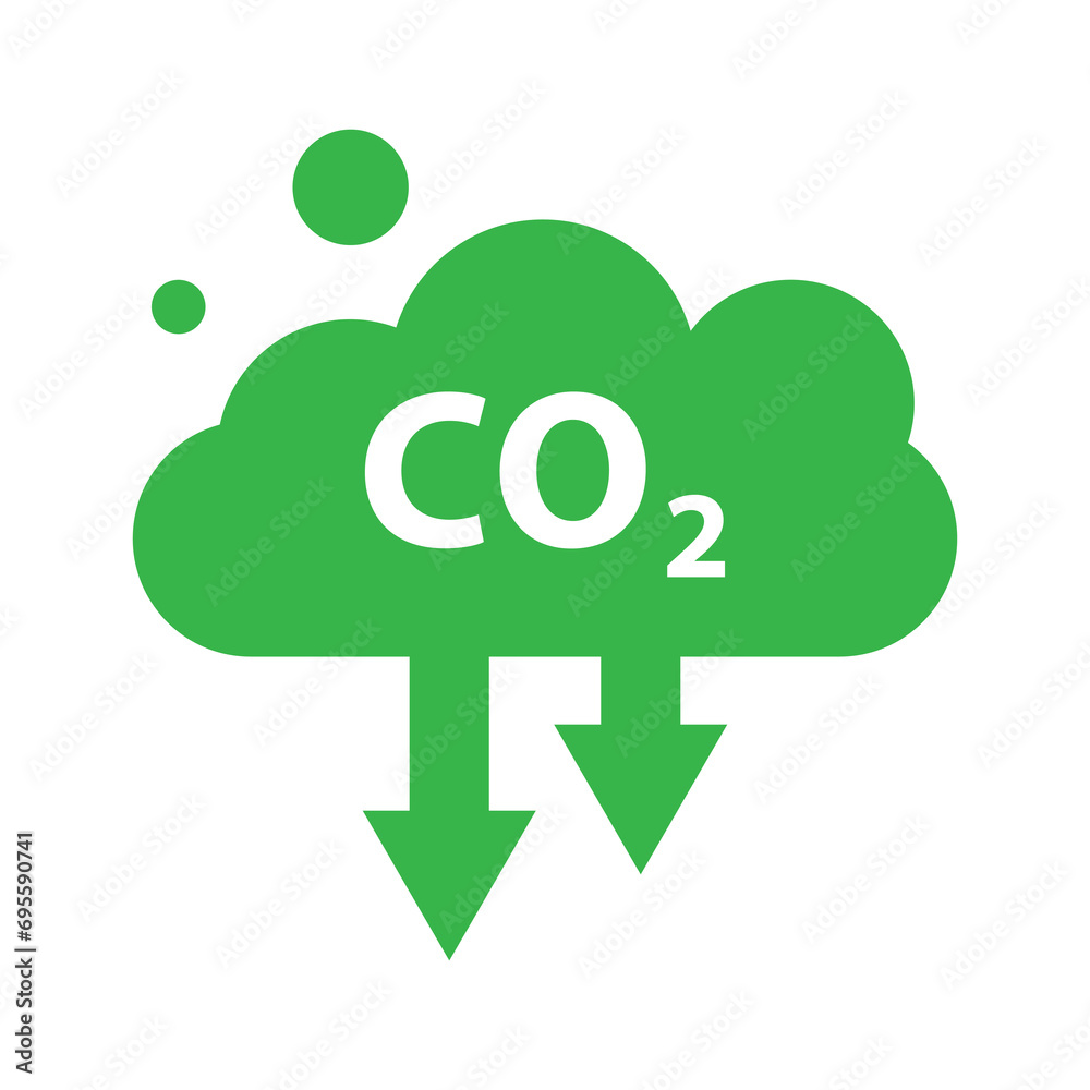 CO2 reduction cloud icon. CO2 emissions in green cloud icon isolated on white background. Carbon dioxide formula, smog pollution concept, environment concept. Clipart Vector illustration. CO2 reduction cloud icon. CO2 emissions in green cloud icon isolated on white background. Carbon dioxide formula, smog pollution concept, environment concept. Clipart Vector illustration.