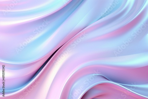 Flowing holographic background, pastel pink and blue and gray colors
