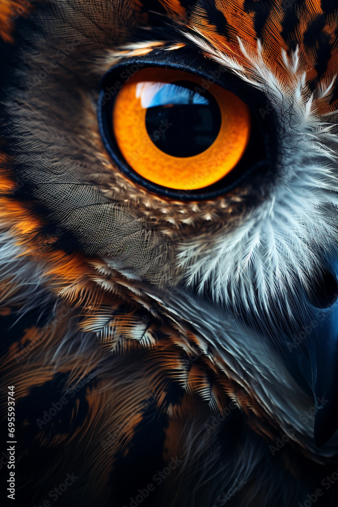Beautiful photo of a fierce majestic owl’s eyes, extreme macro close up of an eye created with Generative Ai Beautiful photo of a fierce majestic owl’s eyes, extreme macro close up of an eye created with Generative Ai