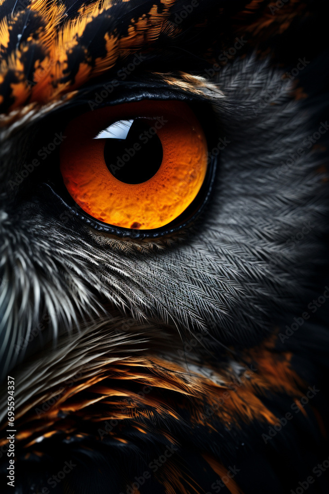 Beautiful photo of a fierce majestic owl’s eyes, extreme macro close up of an eye created with Generative Ai Beautiful photo of a fierce majestic owl’s eyes, extreme macro close up of an eye created with Generative Ai