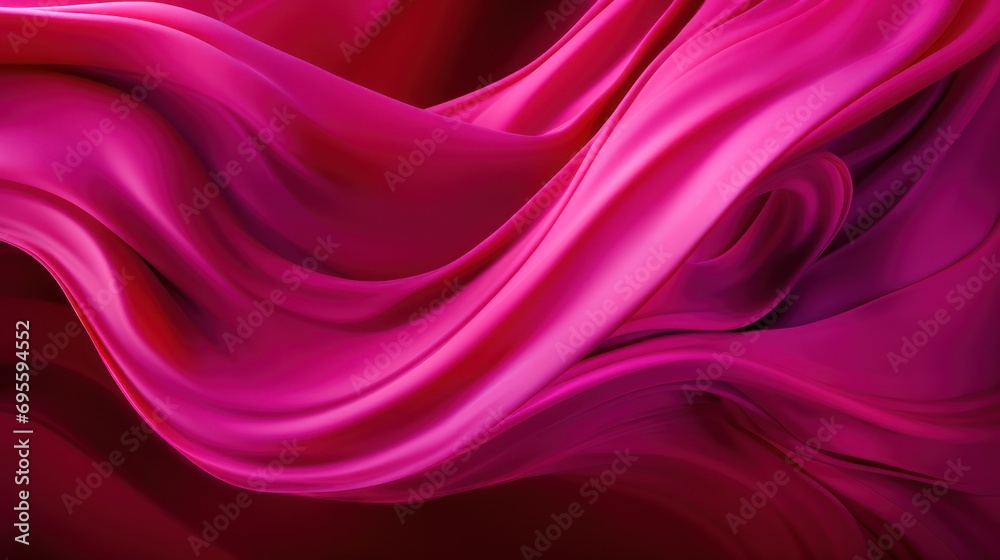 Obraz premium a close up of a red and pink background with a wavy, flowing fabric in the foreground and a black background in the background.