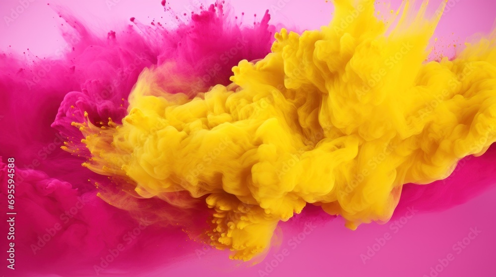 Pink color explosion with a mixture of yellow Pink color explosion with a mixture of yellow