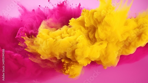 Pink color explosion with a mixture of yellow