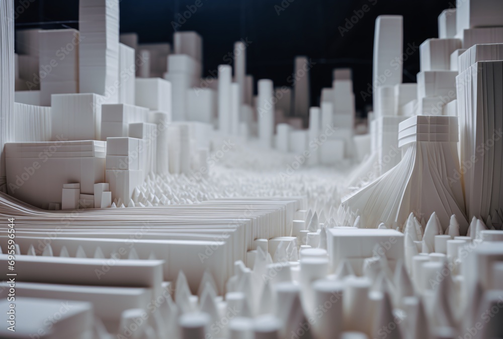 Cityscape - A White 3D Model of a City Generative AI Cityscape - A White 3D Model of a City Generative AI
