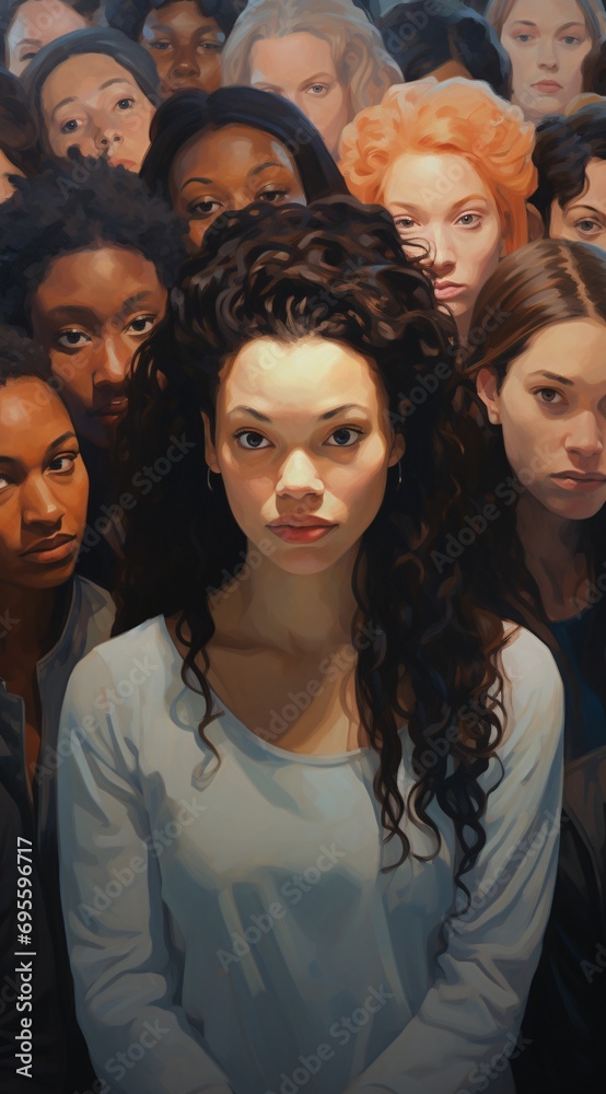 African American Women - A Group of Women with Different Hair Styles and Faces Generative AI