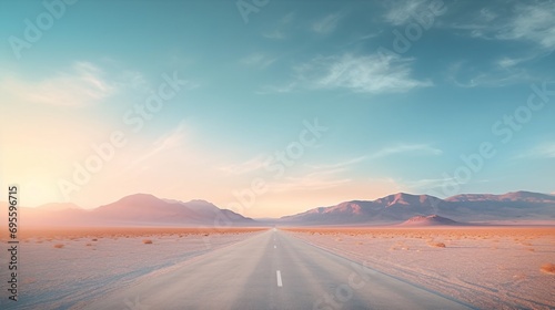 Empty Road in the Desert Generative AI © vinod