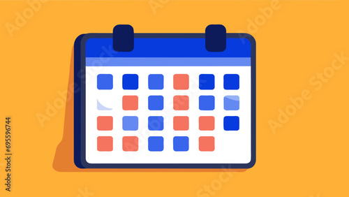 Calendar with marked deadlines vektor icon illustation