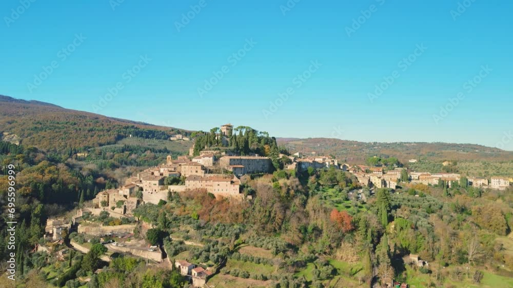 Stunning aerial view of the medieval Tuscan village of Cetona Stunning aerial view of the medieval Tuscan village of Cetona