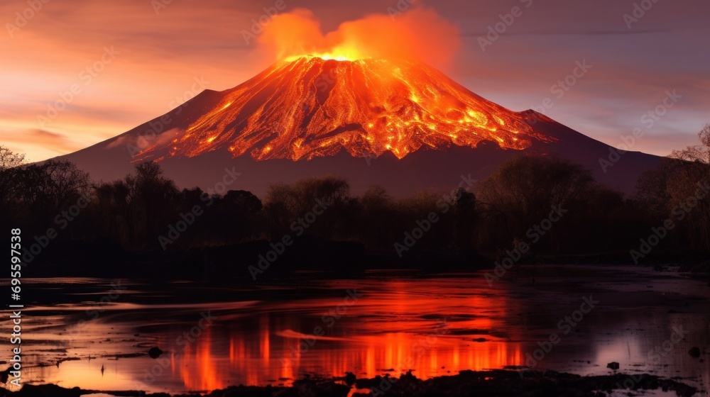 The Orange Glow of the Erta Ale Volcano