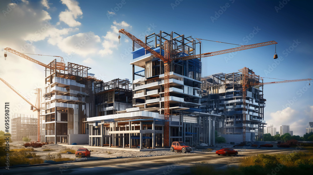 building under construction, industrial development, construction site engineering building under construction, industrial development, construction site engineering