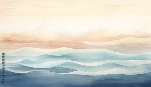 A serene ocean scene with a hint of sunshine Generative AI