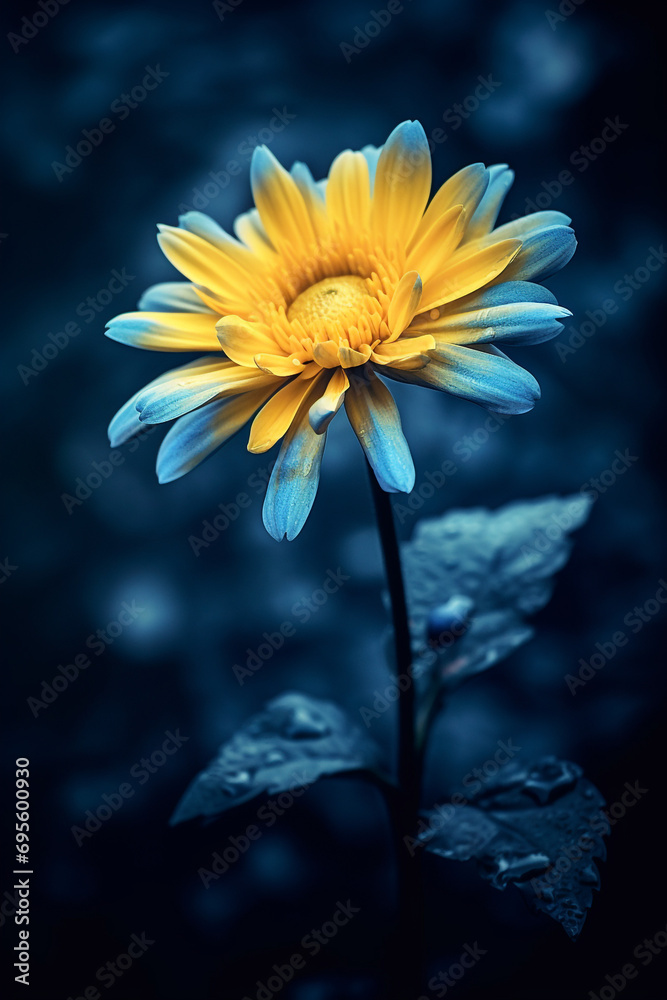 the beauty of the flowers, vibrant blue and yellow color and profesional color grading created with Generative Ai the beauty of the flowers, vibrant blue and yellow color and profesional color grading created with Generative Ai