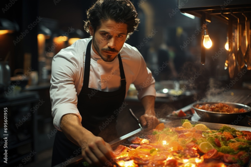 Master Chef at Work: Intense focus, culinary passion, sizzling grill, gourmet kitchen drama
Master Chef at Work: Intense focus, culinary passion, sizzling grill, gourmet kitchen drama