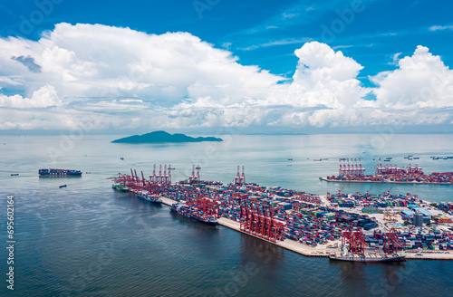 Wallpaper Mural Shenzhen ,Aerial footage of  international container terminal in Shenzhen city, China Torontodigital.ca