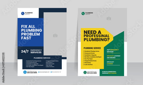 plumber service flyer design 