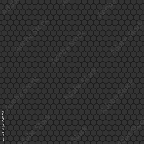 Black Poly Background mesh and lines on a dark hexagonal carbon fiber background. Geometric shapes on a hexagonal red grid.