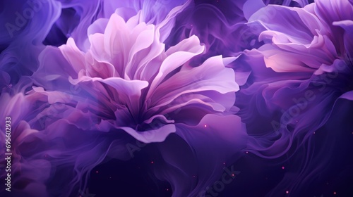  a close up of a bunch of flowers with purple and pink flowers in the middle of the picture and a black background.