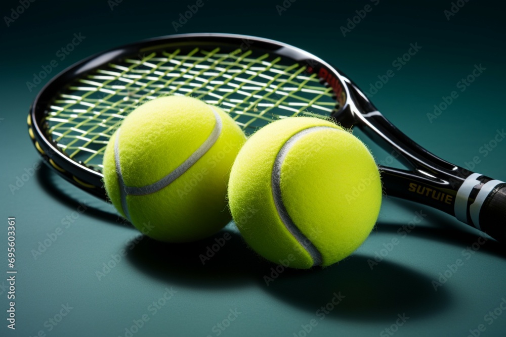 Sporting duo Tennis ball and racket the perfect equipment for a game