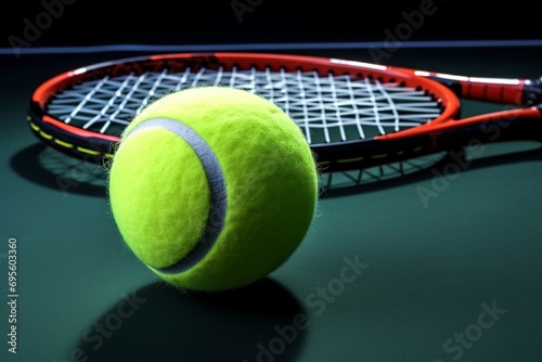 Game on Ball and tennis racket the essentials for a thrilling match