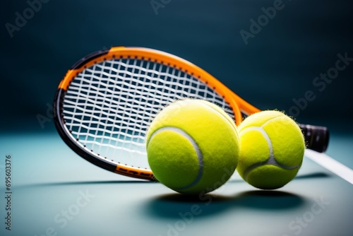 Sporting duo Tennis ball and racket the perfect equipment for a game