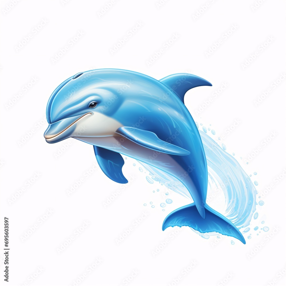 A Blue Dolphin Swimming in the Ocean Generative AI A Blue Dolphin Swimming in the Ocean Generative AI