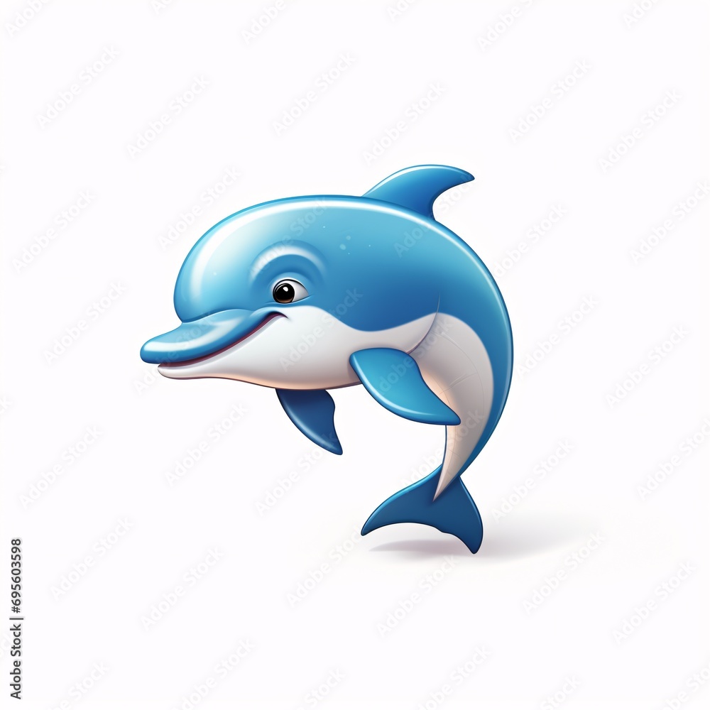 A Blue Dolphin Swimming in the Ocean Generative AI A Blue Dolphin Swimming in the Ocean Generative AI