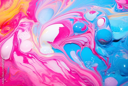Colorful Paint Swirls on a Canvas Generative AI