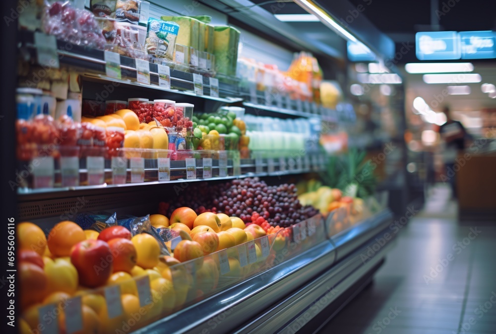 Fresh Produce Display in a Supermarket Generative AI