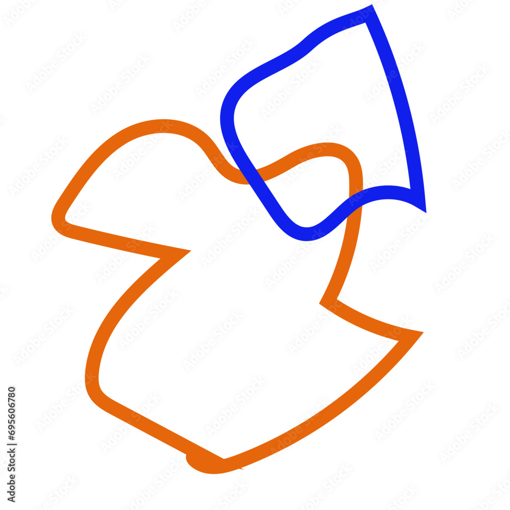 Orange blue Abstract shapes outlines Orange blue Abstract shapes outlines