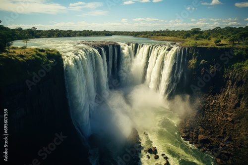 Waterfall Majesty: The sheer force of a grand waterfall is captured, representing nature's power and enduring beauty.