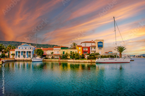 Fototapeta Naklejka Na Ścianę i Meble -  Alacati Town coastal view in Cesme Town. Alacati is populer tourist destination in Turkey