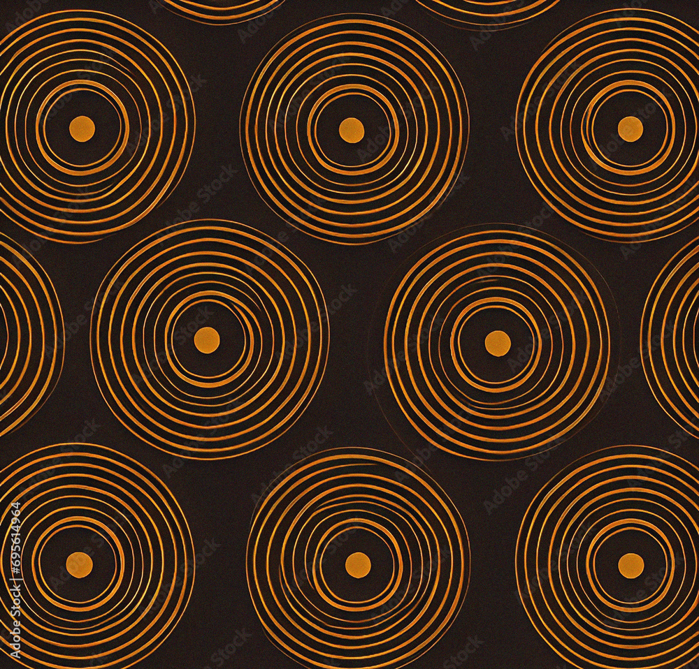 Black and golden background with circles, abstract round template, geometric wallpaper Black and golden background with circles, abstract round template, geometric wallpaper
