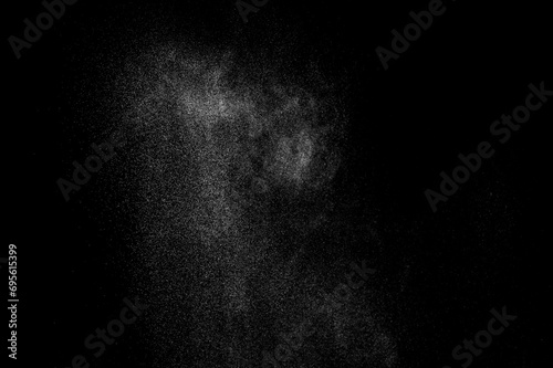 Abstract smoke. Water drops on black background. White storm. Sky on dark. 