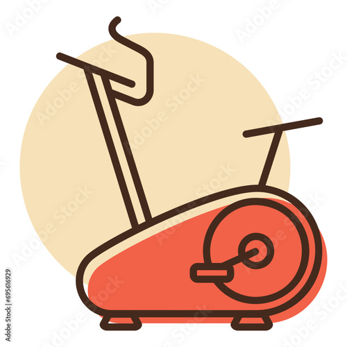 Exercise bike vector icon. Fitness and gym symbol