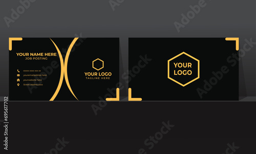 Business Card for personal branding elegant business design gold luxury visiting graphic internet concept trend Eps 10 layout website stylish as well as modern official print premium company .  photo