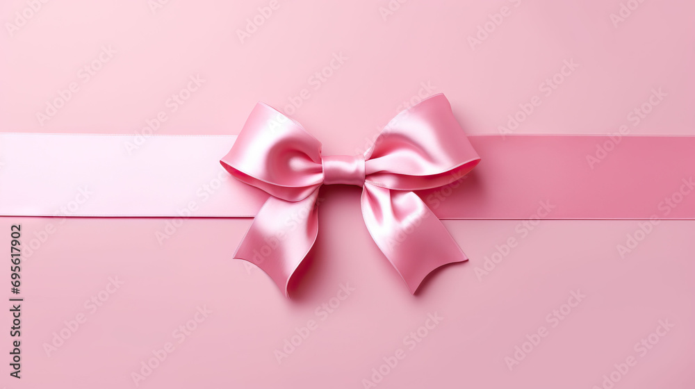 Pink ribbon in the pink background breast cancer illustration