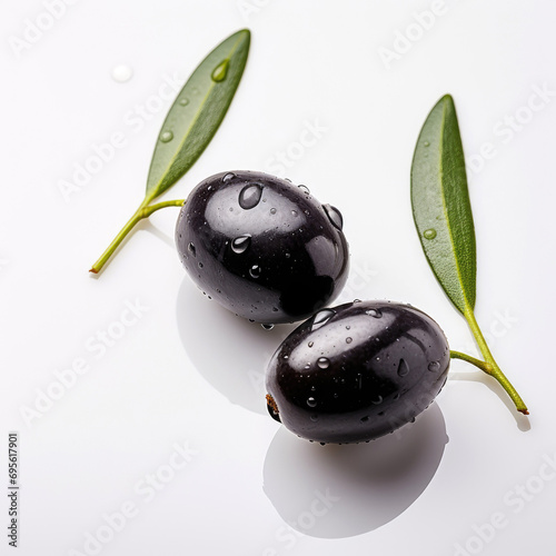 Ripe olives on white