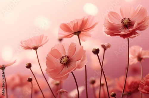 pink flower bouquet on a pink background