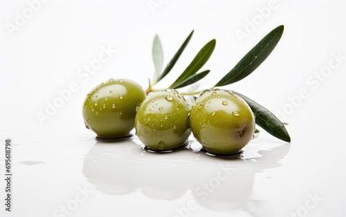 Ripe olives on white