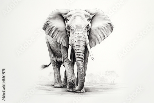  Hand Drawn Pencil Sketch of a Elephant  Hand Drawn Detailed Elephant