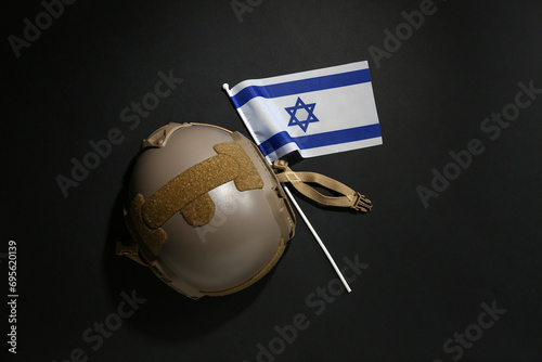 Flag of Israel with militar...