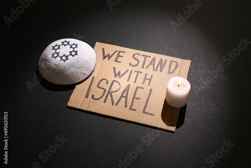 Text WE STAND WITH ISRAEL, ...