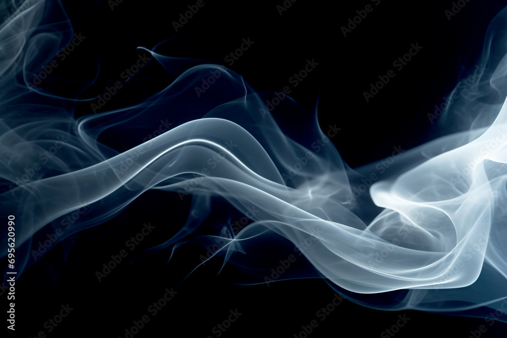 Smoke on black background. Magic abstract effect. Halloween smoky concept. AI generation Smoke on black background. Magic abstract effect. Halloween smoky concept. AI generation