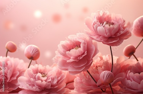 pink peonies on a pink background